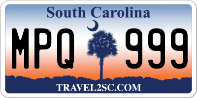 SC license plate MPQ999
