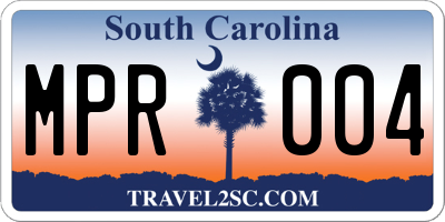 SC license plate MPR004