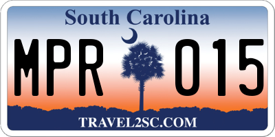 SC license plate MPR015