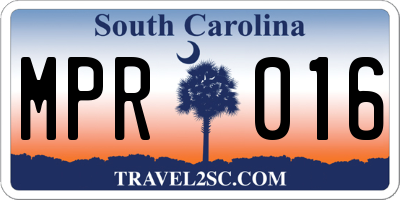 SC license plate MPR016