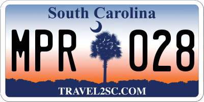 SC license plate MPR028