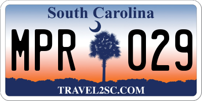 SC license plate MPR029