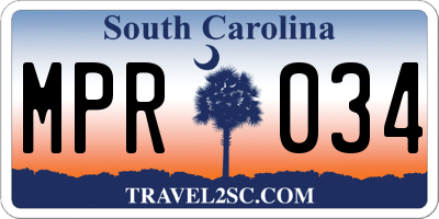 SC license plate MPR034