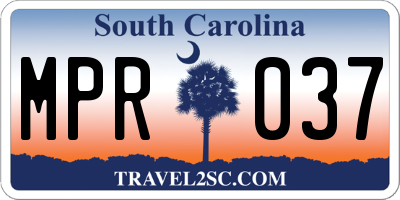 SC license plate MPR037