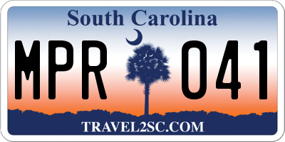 SC license plate MPR041