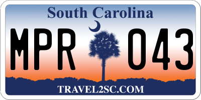 SC license plate MPR043