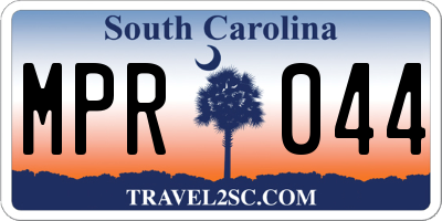 SC license plate MPR044