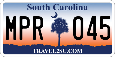 SC license plate MPR045