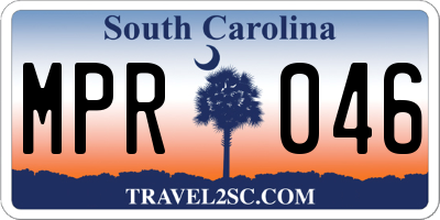 SC license plate MPR046