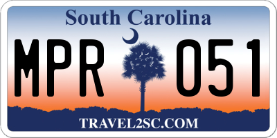 SC license plate MPR051