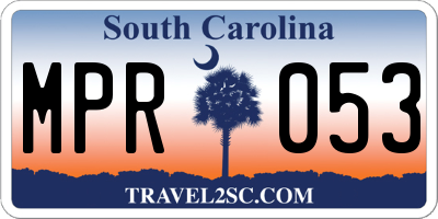 SC license plate MPR053