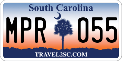 SC license plate MPR055