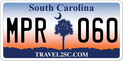 SC license plate MPR060