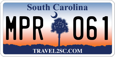 SC license plate MPR061