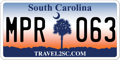 SC license plate MPR063