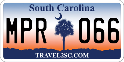 SC license plate MPR066