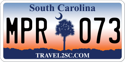 SC license plate MPR073