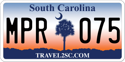 SC license plate MPR075