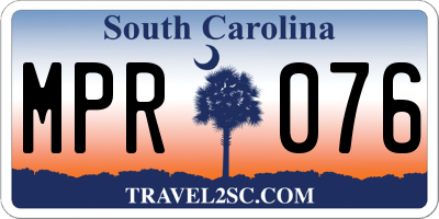SC license plate MPR076
