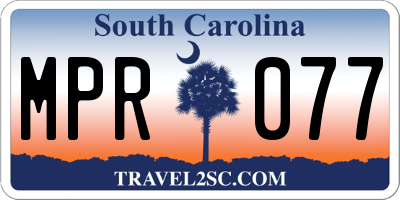 SC license plate MPR077