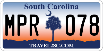 SC license plate MPR078