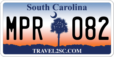 SC license plate MPR082
