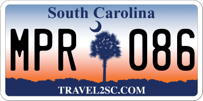 SC license plate MPR086