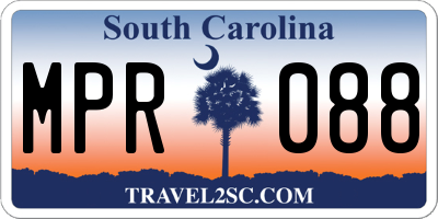 SC license plate MPR088