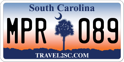 SC license plate MPR089