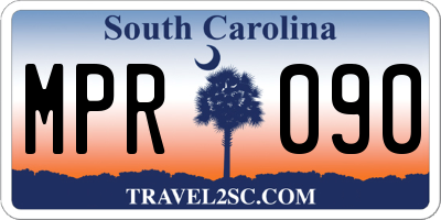 SC license plate MPR090
