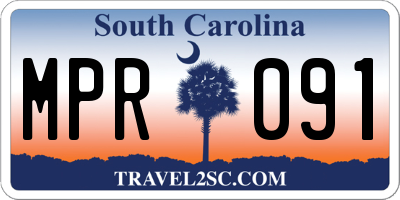 SC license plate MPR091
