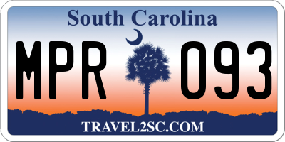 SC license plate MPR093