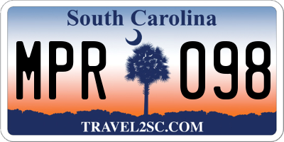 SC license plate MPR098