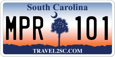 SC license plate MPR101
