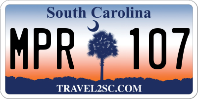 SC license plate MPR107