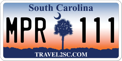 SC license plate MPR111
