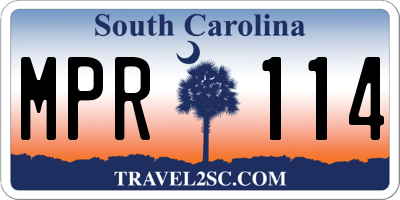 SC license plate MPR114