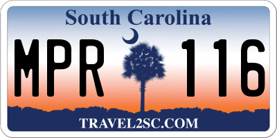 SC license plate MPR116