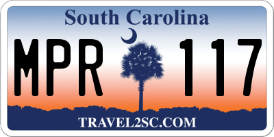 SC license plate MPR117