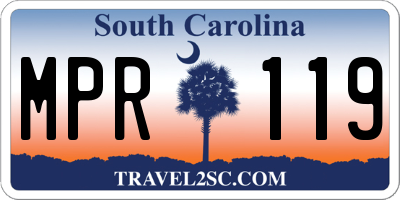 SC license plate MPR119