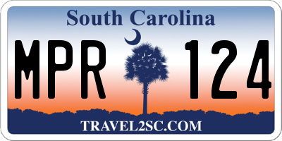 SC license plate MPR124