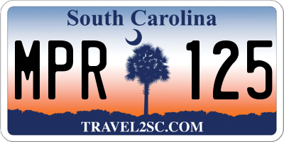 SC license plate MPR125