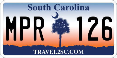 SC license plate MPR126