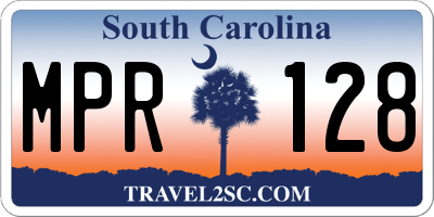 SC license plate MPR128