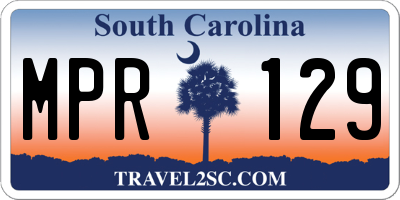 SC license plate MPR129