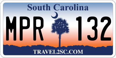 SC license plate MPR132