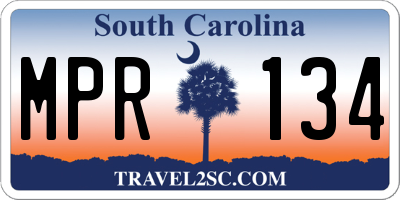 SC license plate MPR134