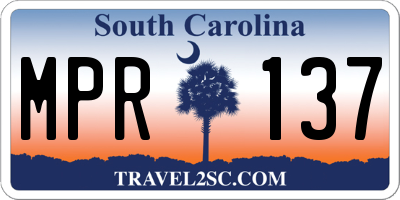 SC license plate MPR137