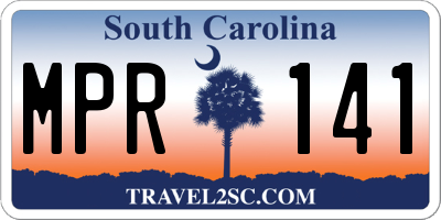 SC license plate MPR141