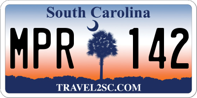 SC license plate MPR142